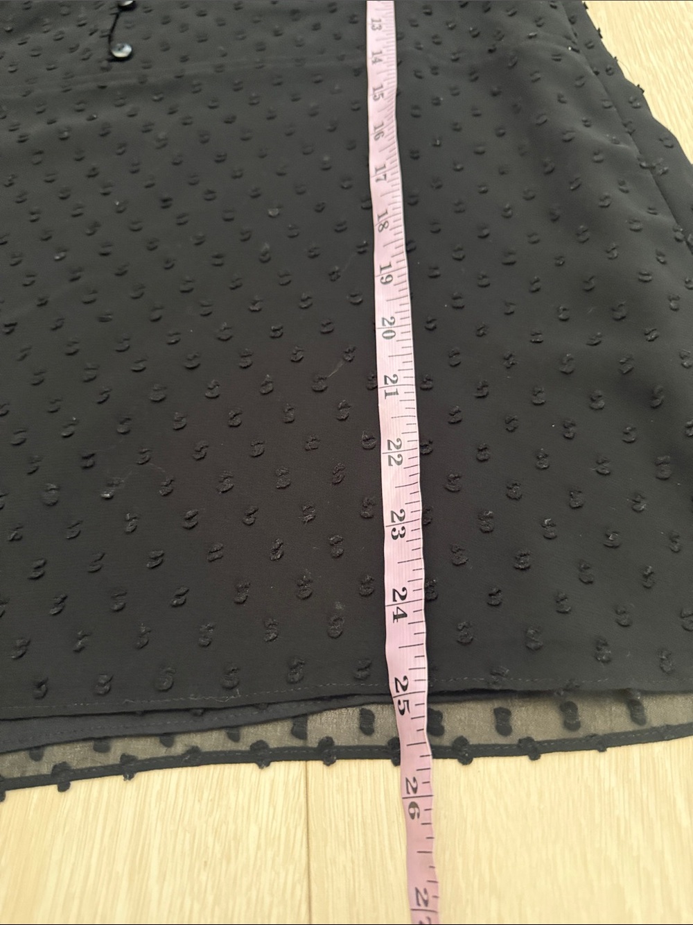 LOFT Black Swiss Dot V-Neck Button Blouse - Picture 5 of 6
